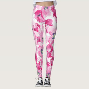 Legging tulipas de aquarelas: design de cartão desenhado à