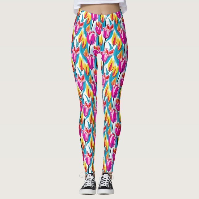 Legging Tulipas de pop Art (Frente)