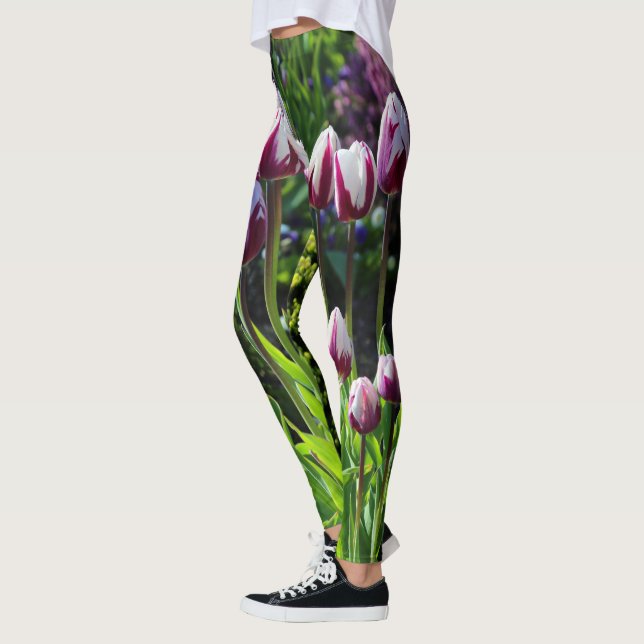 Legging Tulipas do triunfo do sinalizador branco Elegante (Esquerda)