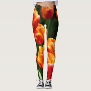Legging Tulipas laranja-claras no parque