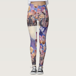 Legging Tulipas rosadas e laranja