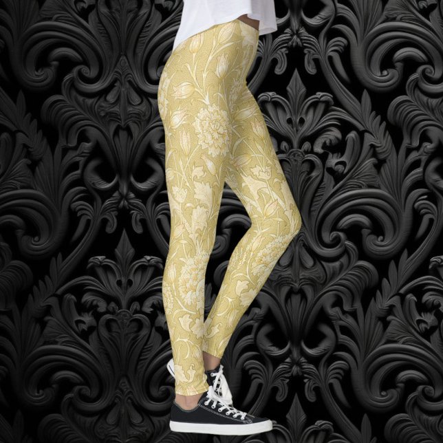 Legging Tulipas Selvagens por William Morris, Arte de Flor (Wild Tulips by William Morris, Vintage Flowers Art Leggings)
