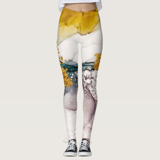 Legging Tumura do Pastel: ouro espirra arte.