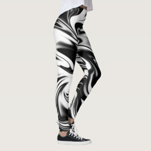 Legging "Turbilhão Cósmico: A Elegância do Mármore Negro e