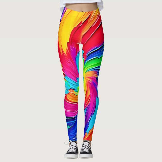 Legging Turbilhão de cores: Abstrato (Frente)