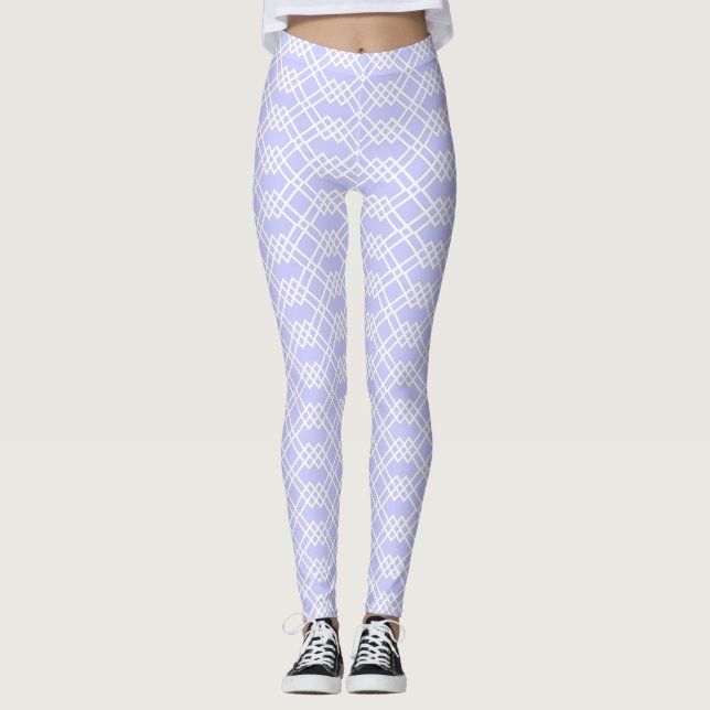 Legging Turbilhão de luz geométrica de latência branca mod (Frente)