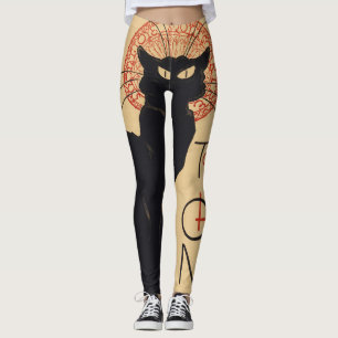 Legging Turnê do Gato Preto Arte Vintage Gato Preto Art No
