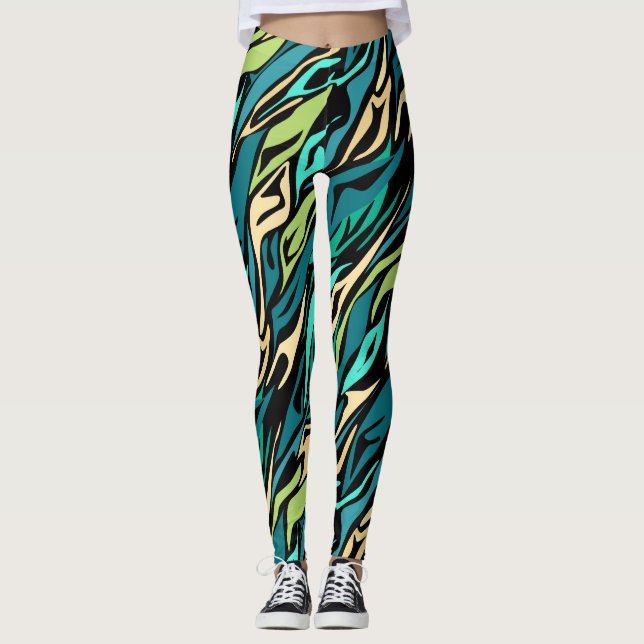 Legging Turquesa abstrato (Frente)