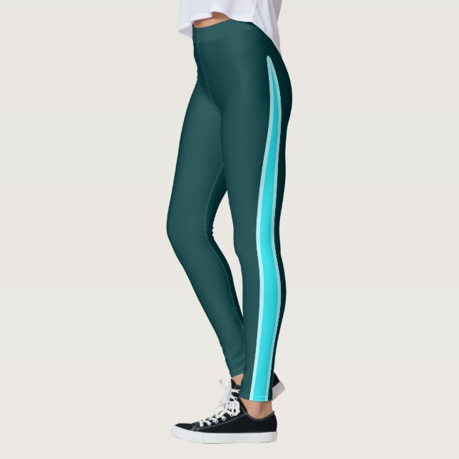 Legging Turquesa Acentuada Com Teal Brilhante (Esquerda)