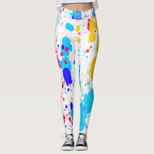 Legging Turquesa Amarelo Púrpura de Neon Paint