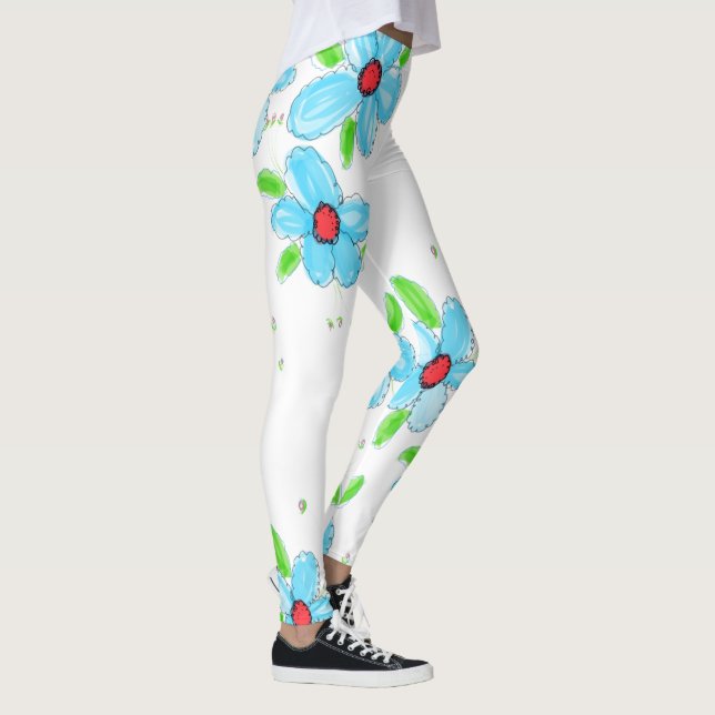Legging Turquesa Blue Floral (Direita)