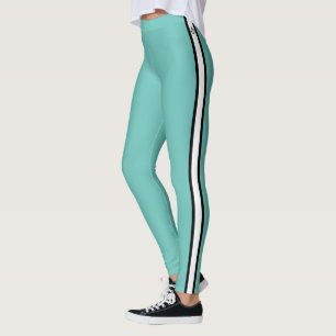 Legging Turquesa Branca Náutica Anchor Preto