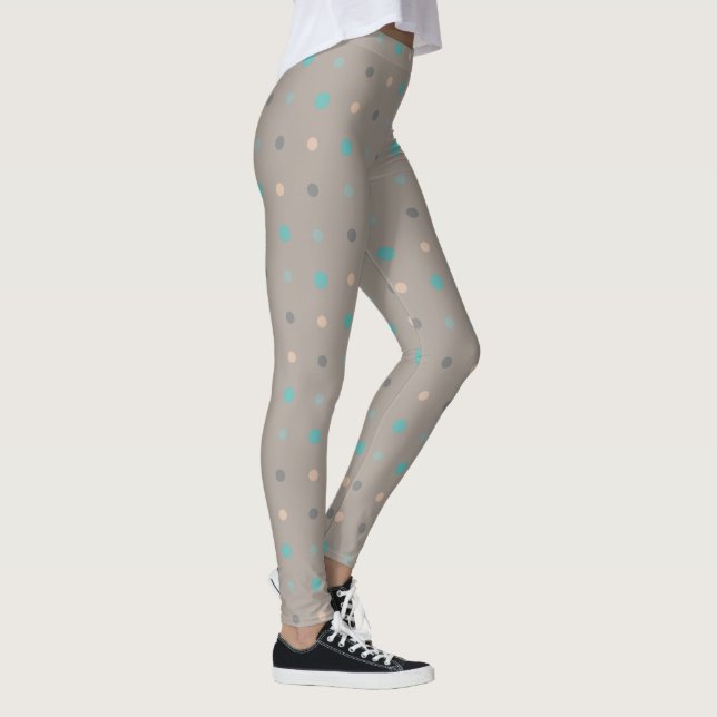 Legging Turquesa, cinza e pêssego (Direita)