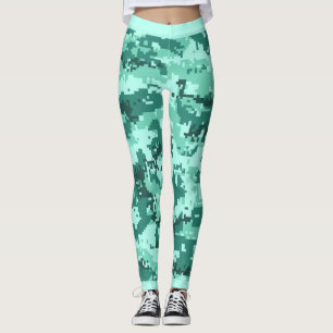Legging Turquesa divertida, verde-menta, aquamarina, camuf