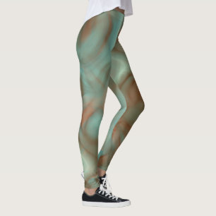 Legging Turquesa e Abstrato de Mármore de ferrugem