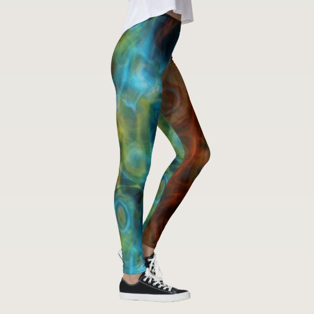 Legging Turquesa e Abstrato de mármore para fumos de ferru (Direita)