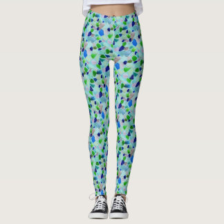 Legging Turquesa e Vidro Azul do Mar de Praia
