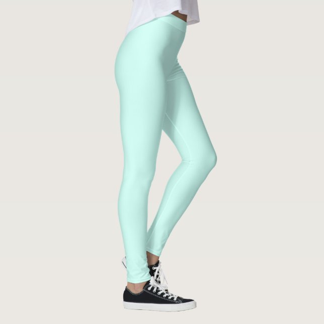 Legging Turquesa macia verde da menta sólida (Direita)