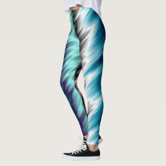 Legging Turquesa Negra Roxo-Branco Abstrato 2