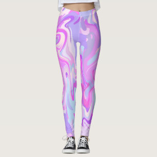 Legging Turquesa rosa púrpura marmoreada