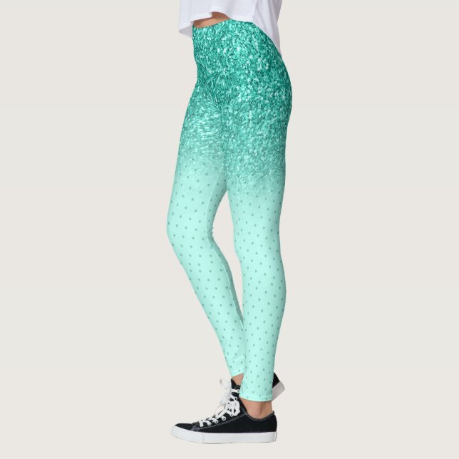 Legging Turquoise faux glitter ombre (Esquerda)