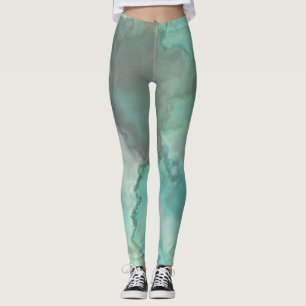 Legging Turquoise Marble Abstrato Rug