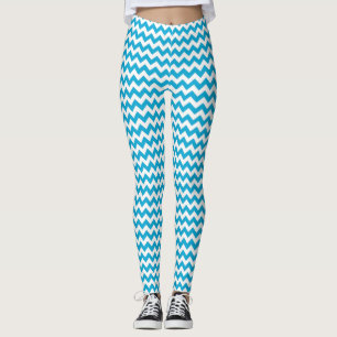 Legging Turquoise White Chevron