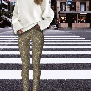 Legging Twigs Botânicos do outono