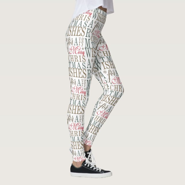 Legging Typografia Warm Wish Red/Green/White ID589 (Direita)