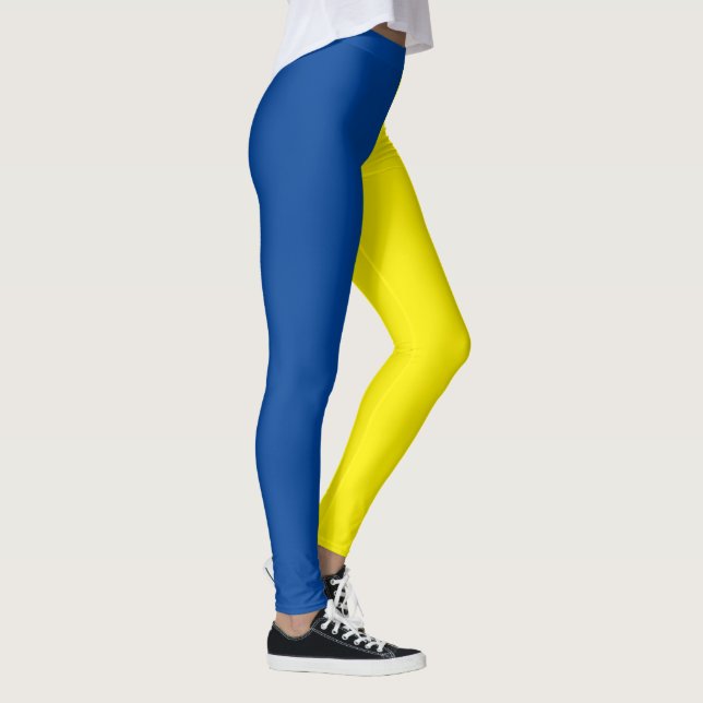 Legging Ucrânia: Marca leggens amarelas azuis (Direita)