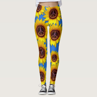 Legging Ucrânia Símbolo de Paz de Girassol Símbolo de Amor