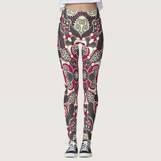 Legging Ucraniano Karakoko: Design de Escarpa do Pescoço d (Frente)