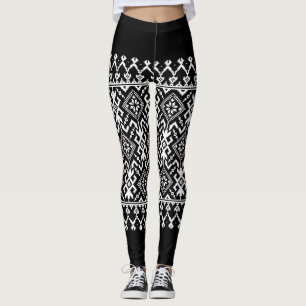 Legging Ucraniano Vyshyvanka: Fusão de Ornamento Étnico
