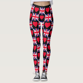 Legging UK Heart United Kingdom Flag Patriotic British