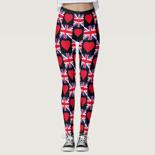 Legging UK Heart United Kingdom Flag Patriotic British