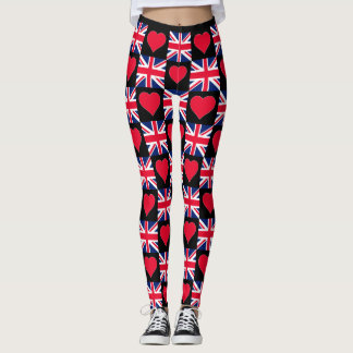 Legging UK Heart United Kingdom Flag Patriotic British