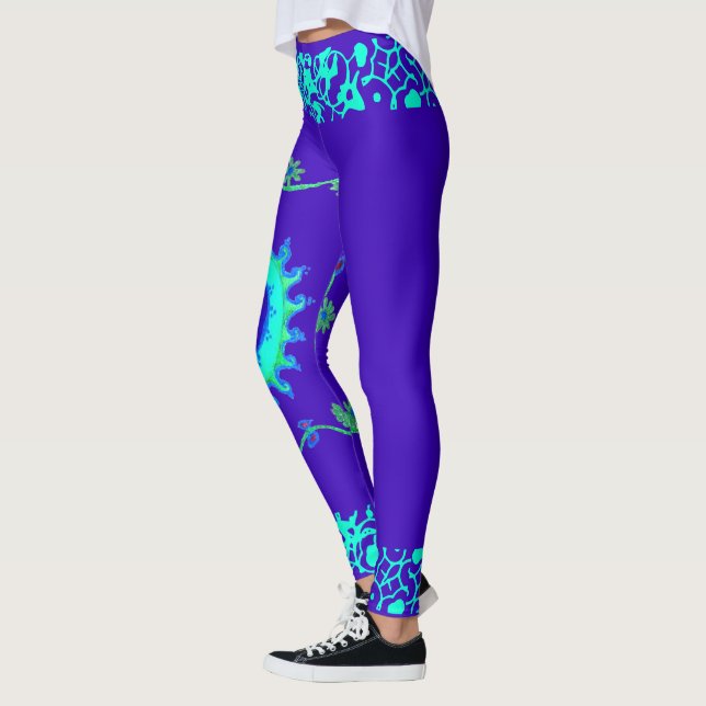 Legging Última hora de verão elegante floral azul de fim d (Esquerda)