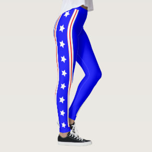 Legging Últimas estrelas e stripes patriotas azuis nos EUA