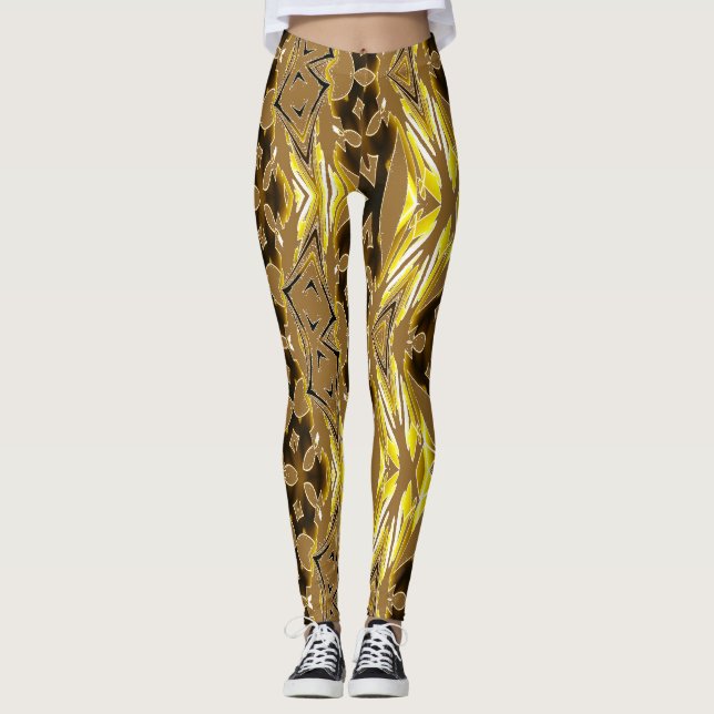 Legging Um abstrato patten colorido "Ratti_Creative_Arts" (Frente)