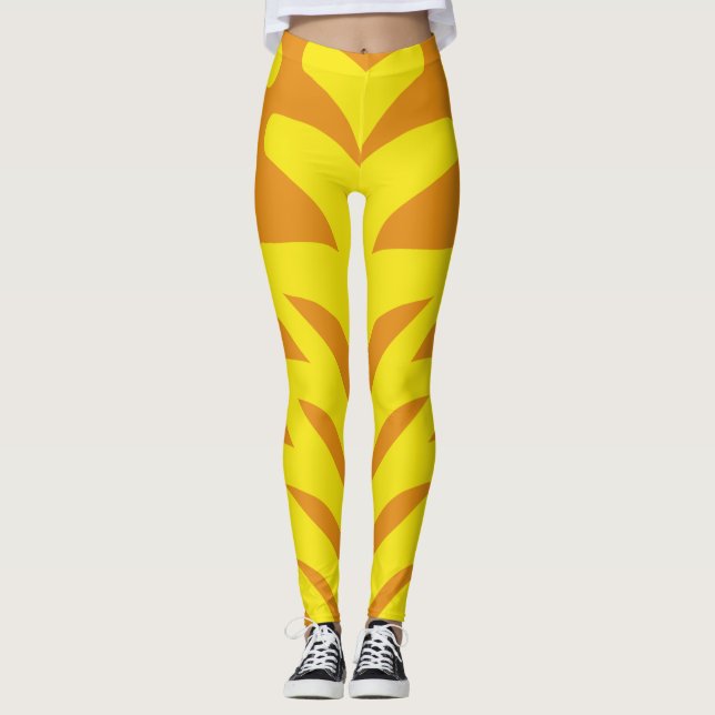 Legging Um amarelo alaranjado vibrante "Ratti_Creative_Art (Frente)