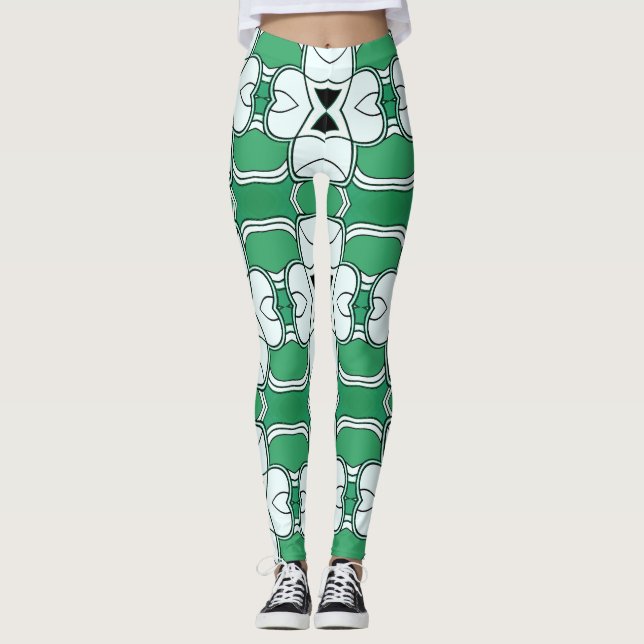 Legging Um clássico verde moderno "Ratti_Creative_Arts" (Frente)