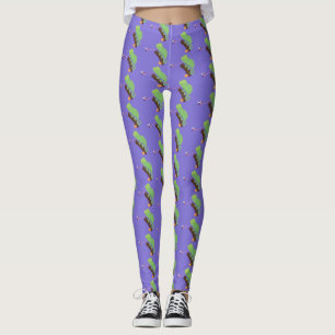 Legging Um desenho animado verde-feliz chameleon lagarto