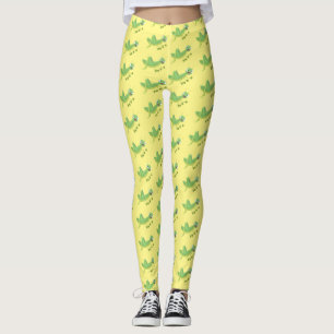Legging Um desenho animado verde-giro