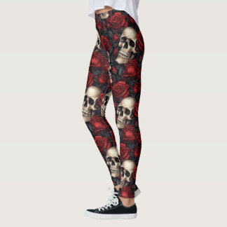 Legging Um design da série A Skull and Roses 10