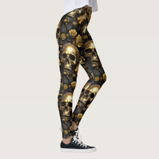 Legging Um design da série A Skull and Roses 8