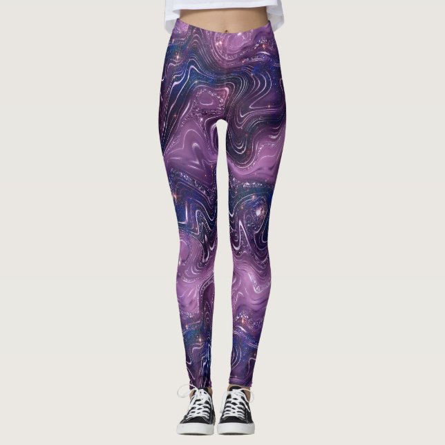 Legging Um Design da Série Galáxia Shimmering 11 (Frente)