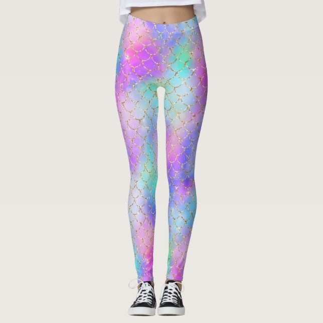 Legging Um Design da série Mermaid Galaxy 10 (Frente)