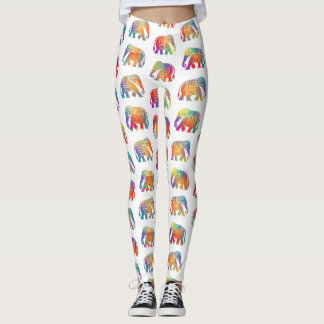 Legging Um Design de Elefante de Estilo Retroativo