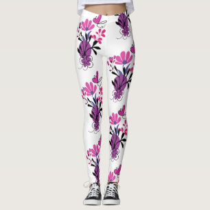 Legging Um Design de Flor Colorido e Moderno