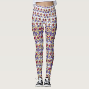 Legging Um design vibrante com creme amarelo e laranja